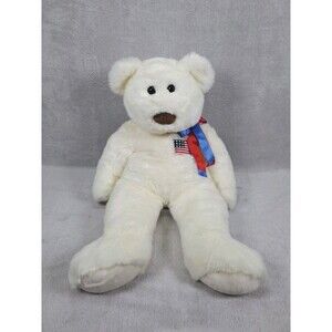 TY Beanie Buddy XL 29" White Bear Libearty Liberty 2000 American Flag Plush Toy